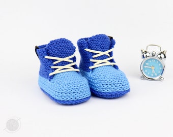 EN/DE Babyschuhe "Sport" (Gr. 0-12 M., stricklook)