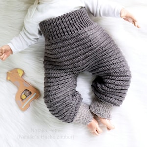 EN/DE (PDF) Pants for babies/children "Artur", knit look, size 0 m.-4 y.