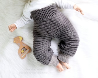 EN/DE (PDF) Pants for babies/children "Artur", knit look, size 0 m.-4 y.