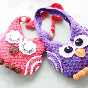 EN/DE Children's bags Owl, 25 cm width x 30 cm height image 2