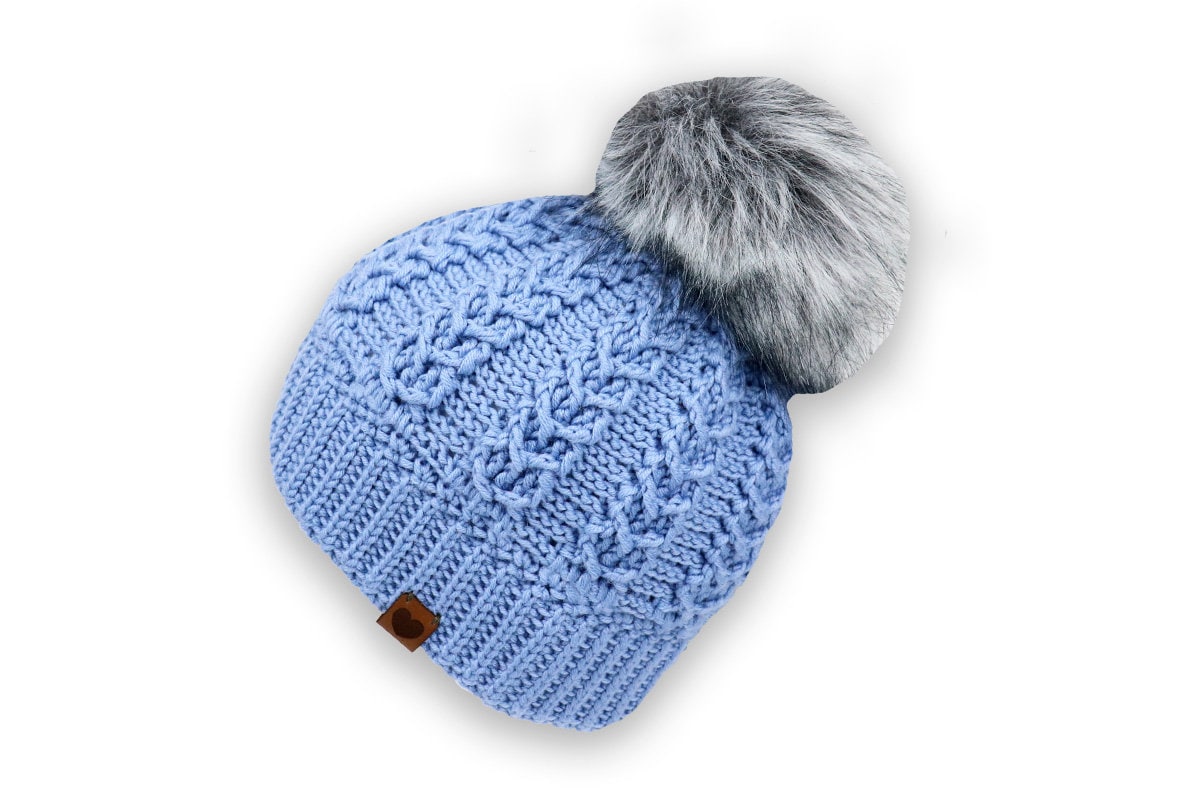 EN/DE Beanie "Elisa", cable braid pattern, all sizes, PDF/video