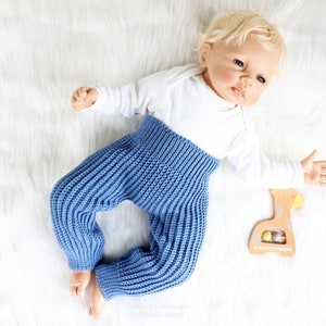 EN/DE Baby pants &quot;Jan&quot; (crocheted from leg to leg), size 0 m. – 3 y.