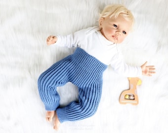 EN/DE Baby pants &quot;Jan&quot; (crocheted from leg to leg), size 0 m. – 3 y.