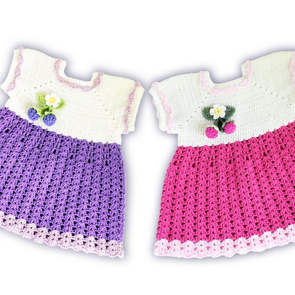 EN/DE Baby- & Kinderkleid "Brombeere/Himbeere" 50-116