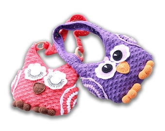 EN/DE Children&#39;s bags &quot;Owl&quot;, 25 cm width x 30 cm height