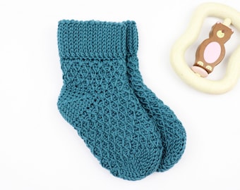 EN/DE Baby- & Kindersocken mit dem Wabenmuster (Gr. 0 M.-5,5 J.)