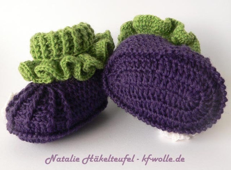 PDF-Häkelanleitung Babyschuhe Brombeere Bild 3