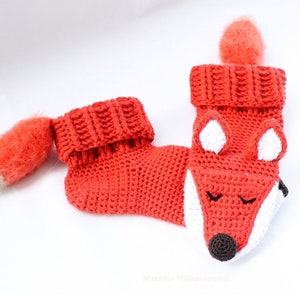 EN/DE (pdf) warm house socks "Fox", size 34-43