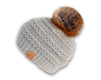 EN/DE Beanie "Carol" (cable stitch, all sizes, sporty or slouchy)