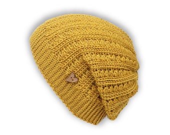 EN/DE Beanie "Honey" (Stricklook, alle Gr.)