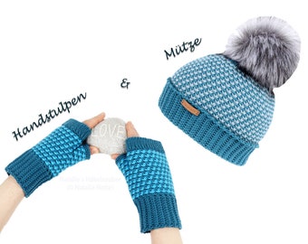 EN/DE 2 PDFs + videos Set: hand sleeves & beanie "Casual"