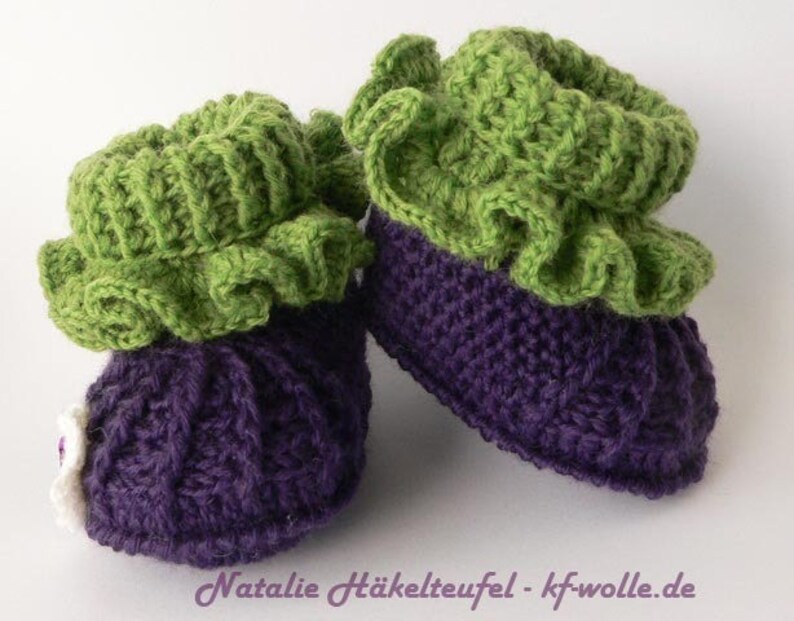 PDF-Häkelanleitung Babyschuhe Brombeere Bild 1