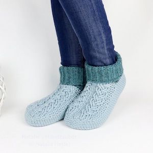 EN/ Crochet socks "Cozy", (size 35-46, cable pattern)