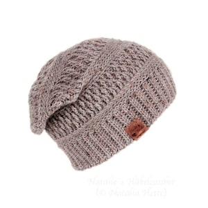 EN/DE (PDF) Beanie &quot;As knitted&quot; All sizes, slouchy or sporty