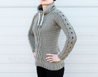 EN/DE Hoodie with the cable braid pattern (seamless, raglan), all sizes