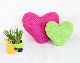 Kissen "Zwei Herzen", (Gr. 27 x 27 cm, 38 x 38 cm)