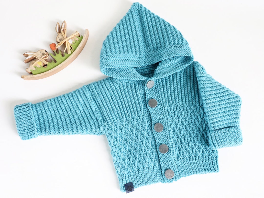 EN/DE Jacket for Babies/children rick, Size 0 M. 6 Y. vertical Crochet