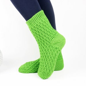 EN/DE House socks for adults "Flora" Knitted look, sizes: 34-47