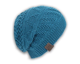 EN/DE Beanie "Trio" (Knitted look, all sizes, links to videos)