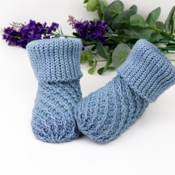 EN/DE (PDF) Spiral socks for babies/children without heel, upper cuff in 2 var.