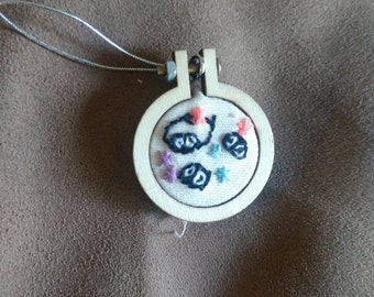 Soot sprite embroidered keychain