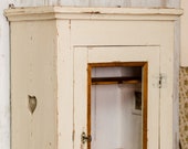 Shabby Chic Hangboard Vintage Fly Cabinet with Original Patina Ancient Dresser