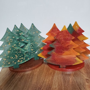 Baumförmige Untersetzer Set mit Ständer - Weihnachtsbaum Untersetzer
