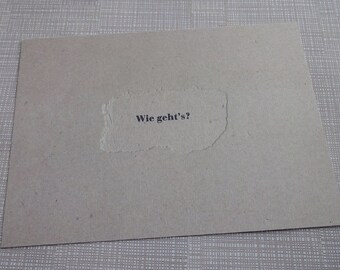 Postkarte  "Wie gehts" A6 - !!!100% RECYCLINGPAPIER!!! WG 05