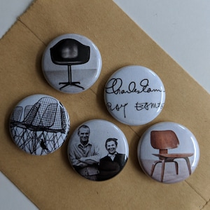 5 Eames 1&quot; Buttons/Badges/Pins