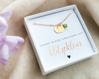 Initialenkette • Geschenk zur Geburt• Geschenk für Mutter • Danke  • Halskette • personalisierte Kette • Valentinstag • Muttertag