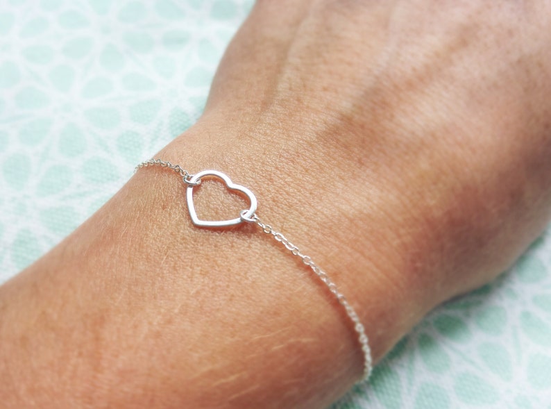 Herz Armband Hochzeitstag Geschenk für sie Kette Liebe Geschenk Freundin Schmuck Frau Geschenk zur Geburt Bild 2