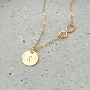 Initialenkette • Trauzeugin • Hochzeit • Geschenk für Mutter • Danke  • Braut Unendlichkeit personalisierte Kette •