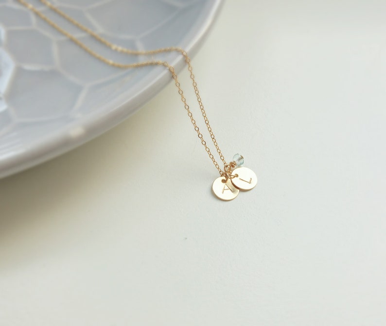 Initialen Kette Rosegold Liebe tiny coins Bild 3