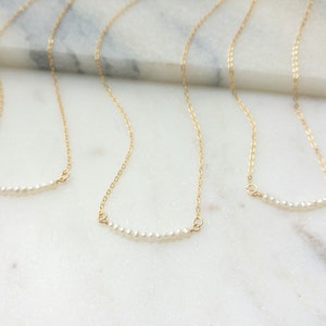 Pearls fine gold filled necklace image 1