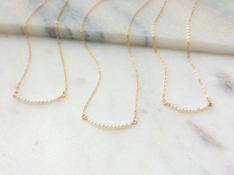 Pearls fine gold filled necklace image 1