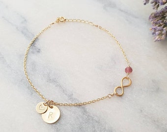 Initial bracelet *eternal* Gold/Silver Birthstone