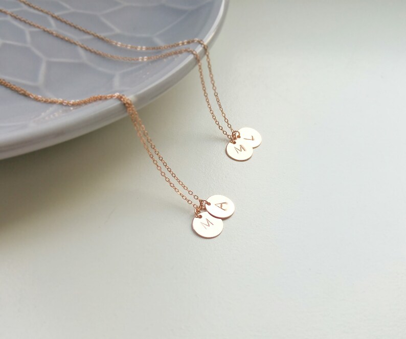 Initialen Kette Rosegold Liebe tiny coins Bild 1