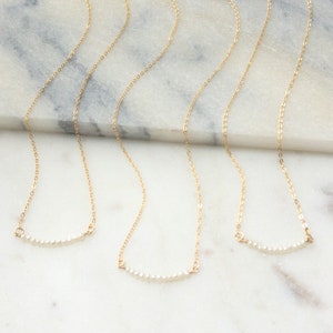 Pearls fine gold filled necklace image 3