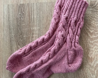 Socken mit Zopfmuster Größe 39