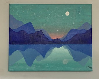 Mountain scene acrylic painting