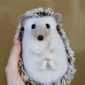 HEDGEHOG, felt hedgehog, wool animal, needle felted, felted figurine, mohair teddy image 1