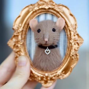 BROWN RAT, Mouse Portrait, Rat wall decor, mouse 3D toy, plush rat portrait, rat painting, pet portrait, brown mouse stuffed toy