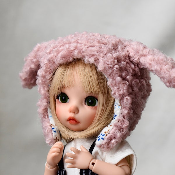 Pukifee ante hat, plush animal hat for bjd doll, ob11, lati yellow hat, pukifee clothes, pink llama hat, custom bjd dolls clothing