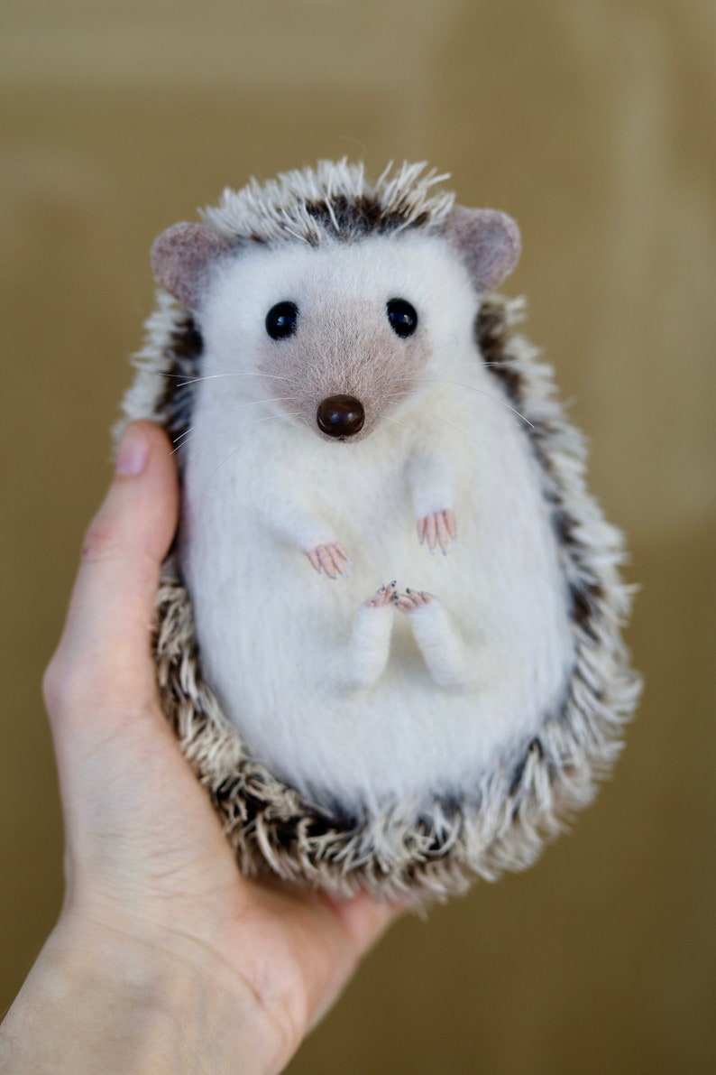 HEDGEHOG, felt hedgehog, wool animal, needle felted, felted figurine, mohair teddy image 1