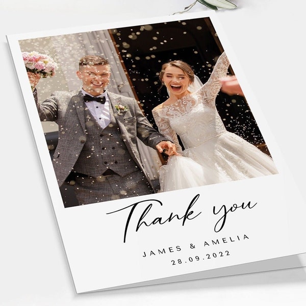 Personalised Wedding Thank You Cards with Photo