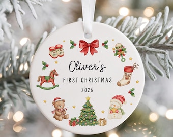 Personalised Baby's First Christmas Bauble | 1st Xmas Keepsake Ornament for New Baby | New Parents Gift