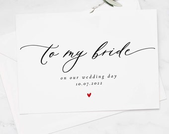 Personalised Wedding Day Card To My Bride From Groom