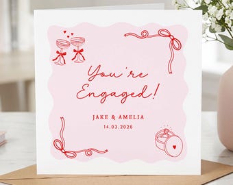 Personalised engagement card, You're Engaged - Friends Sister Brother Daughter Son