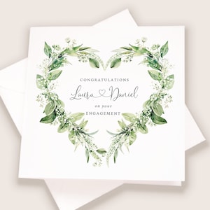 Engagement Floral Card, Personalised Card
