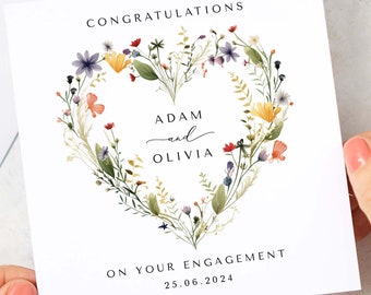Personalised Congratulations On Your Engagement Card – Cute Proposal Card For Son, Daughter, Friends, Blank Inside